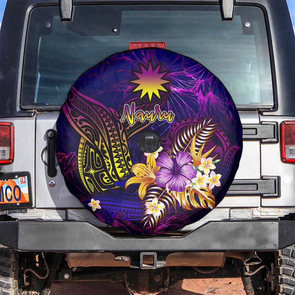 Nauru Spare Tire Cover Whale Hibiscus Polynesian
