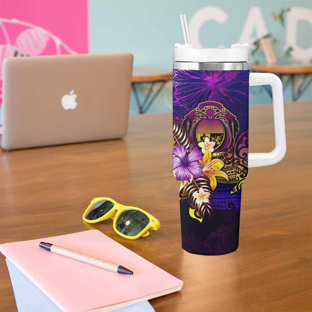 Nauru Tumbler With Handle Whale Hibiscus Polynesian DT02 - Polynesian Pride