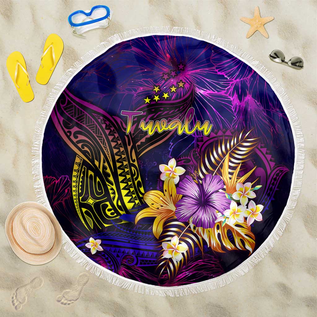 Tuvalu Beach Blanket Whale Hibiscus Polynesian