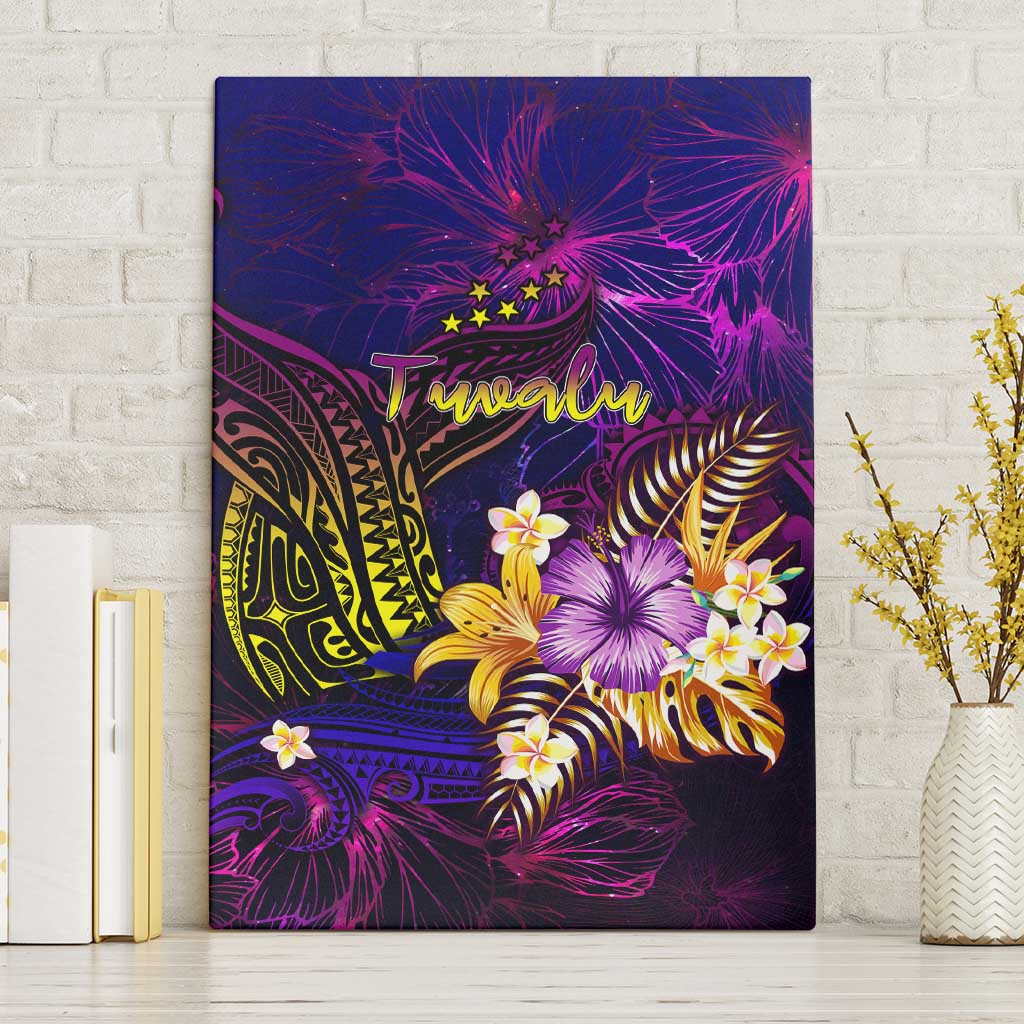 Tuvalu Canvas Wall Art Whale Hibiscus Polynesian