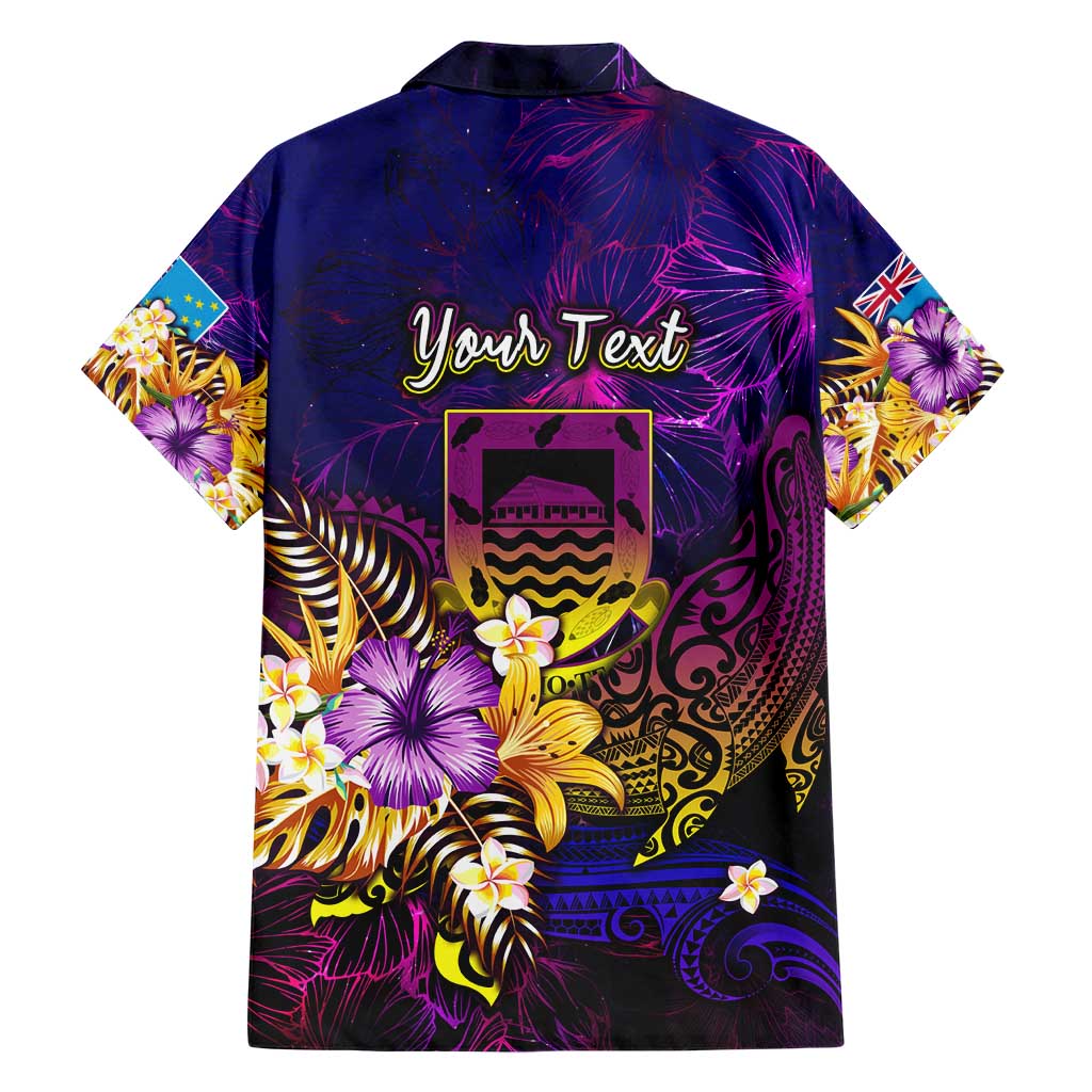 Tuvalu Family Matching Short Sleeve Bodycon Dress and Hawaiian Shirt Whale Hibiscus Polynesian