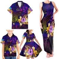 Tuvalu Family Matching Tank Maxi Dress and Hawaiian Shirt Whale Hibiscus Polynesian