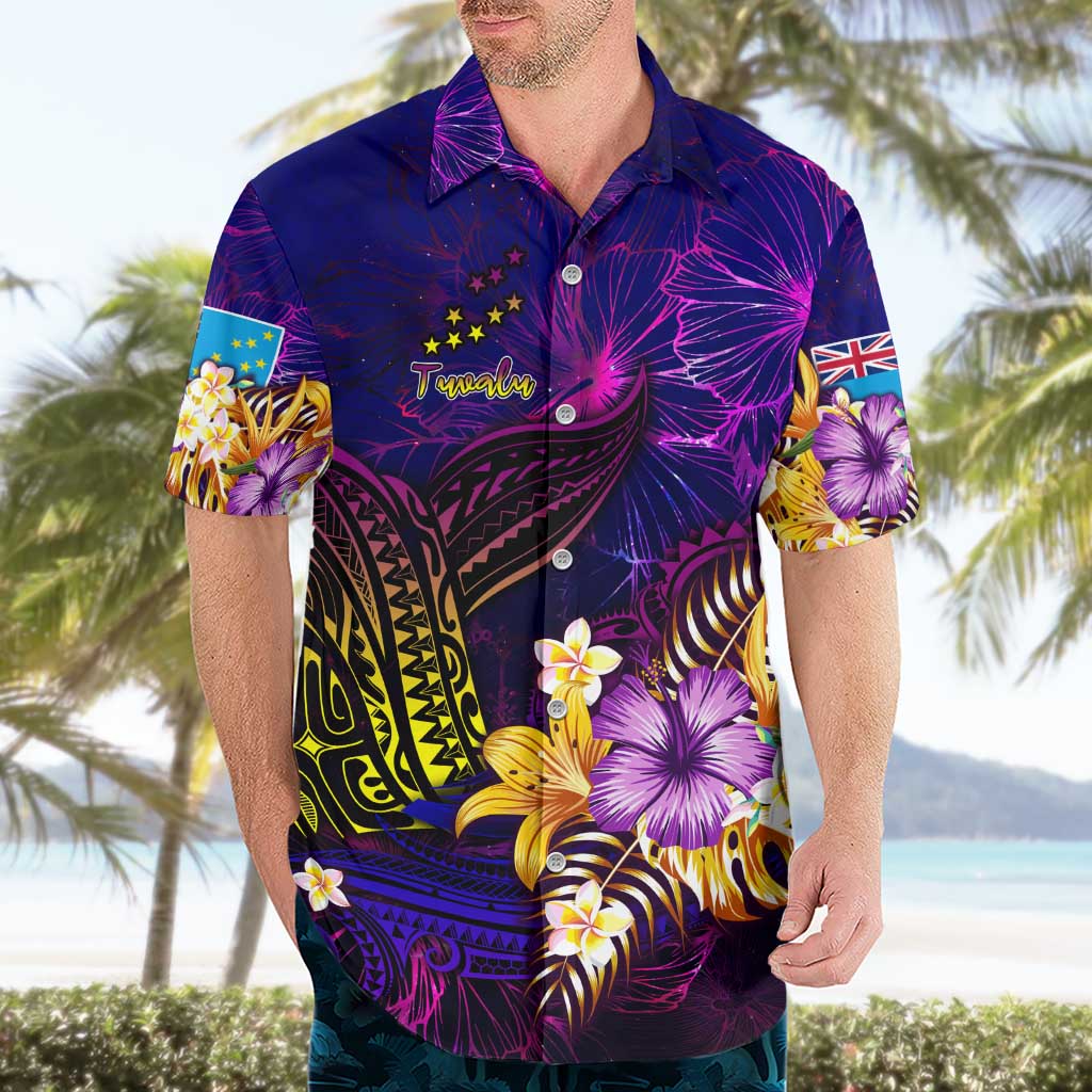 Tuvalu Hawaiian Shirt Whale Hibiscus Polynesian