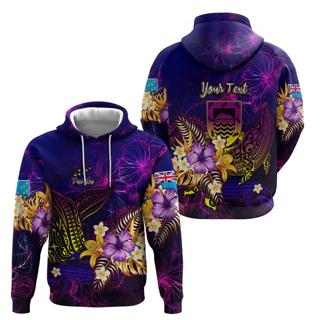 Tuvalu Hoodie Whale Hibiscus Polynesian DT02 - Polynesian Pride