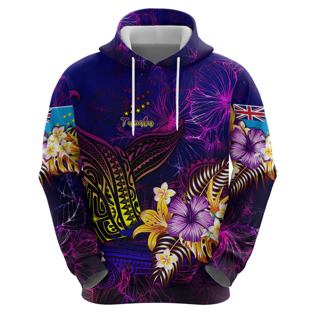 Tuvalu Hoodie Whale Hibiscus Polynesian DT02 - Polynesian Pride