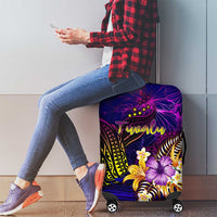 Tuvalu Luggage Cover Whale Hibiscus Polynesian