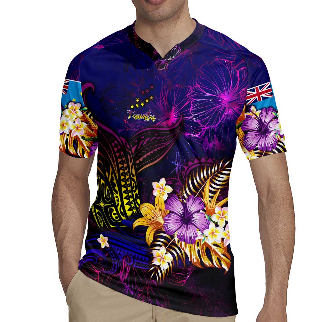 Tuvalu Rugby Jersey Whale Hibiscus Polynesian