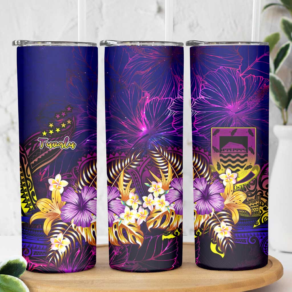 Tuvalu Skinny Tumbler Whale Hibiscus Polynesian DT02 - Polynesian Pride