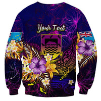 Tuvalu Sweatshirt Whale Hibiscus Polynesian