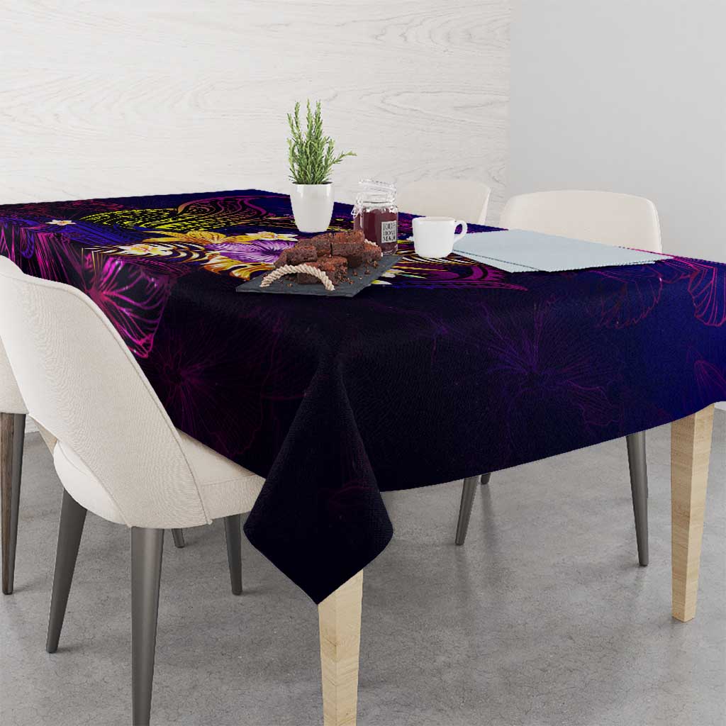 Tuvalu Tablecloth Whale Hibiscus Polynesian