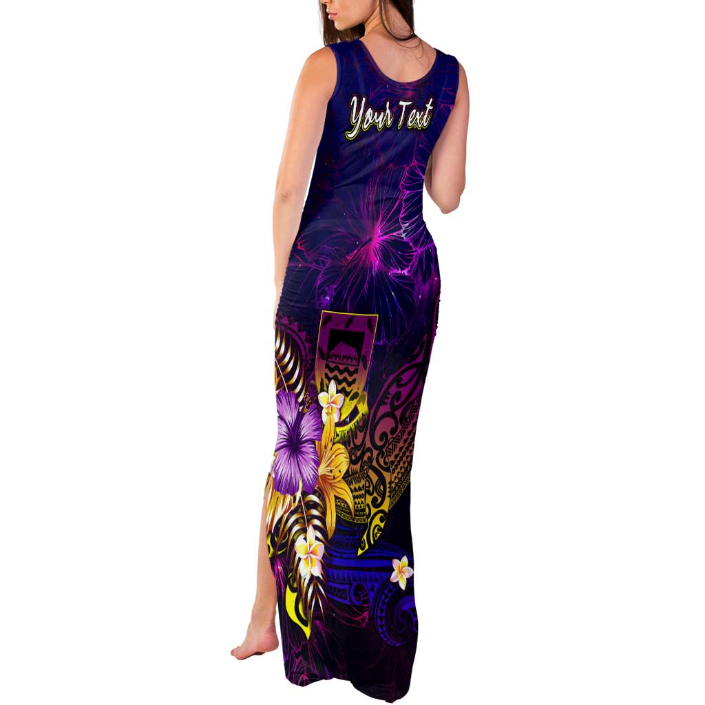 Tuvalu Tank Maxi Dress Whale Hibiscus Polynesian