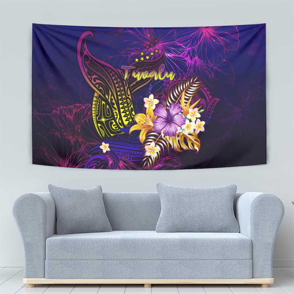 Tuvalu Tapestry Whale Hibiscus Polynesian