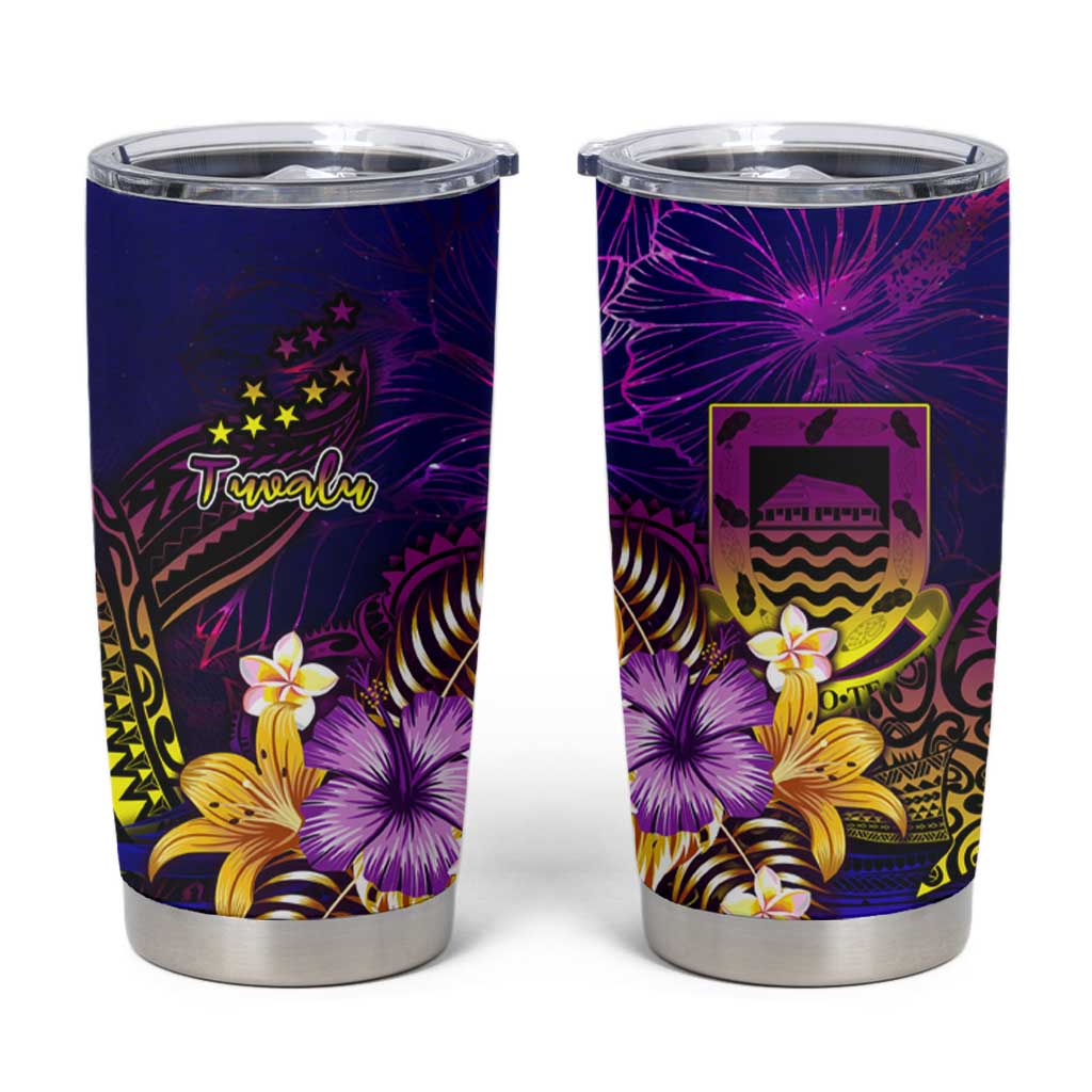 Tuvalu Tumbler Cup Whale Hibiscus Polynesian DT02 Purple - Polynesian Pride
