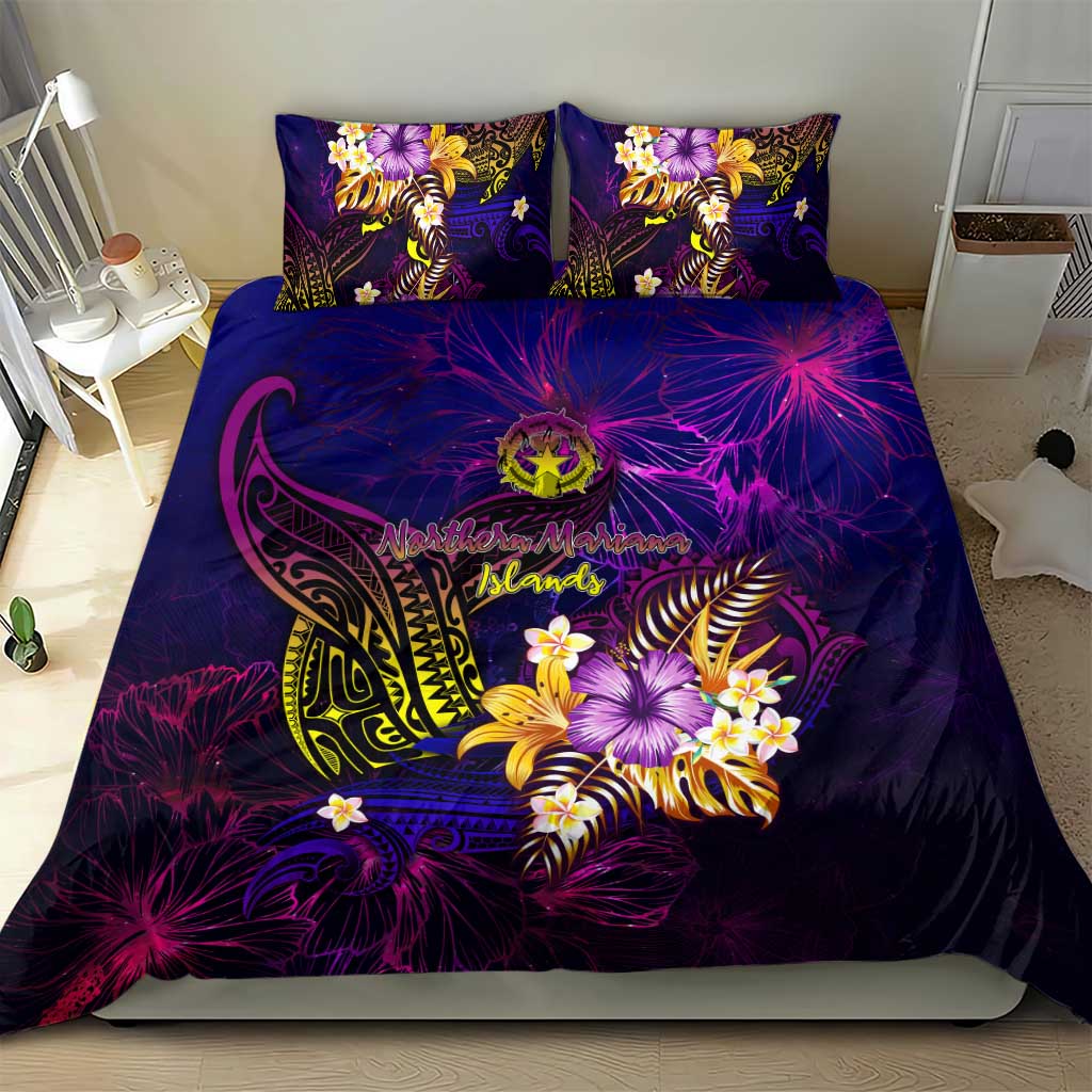 Northern Mariana Islands Bedding Set Whale Hibiscus Polynesian DT02 - Polynesian Pride