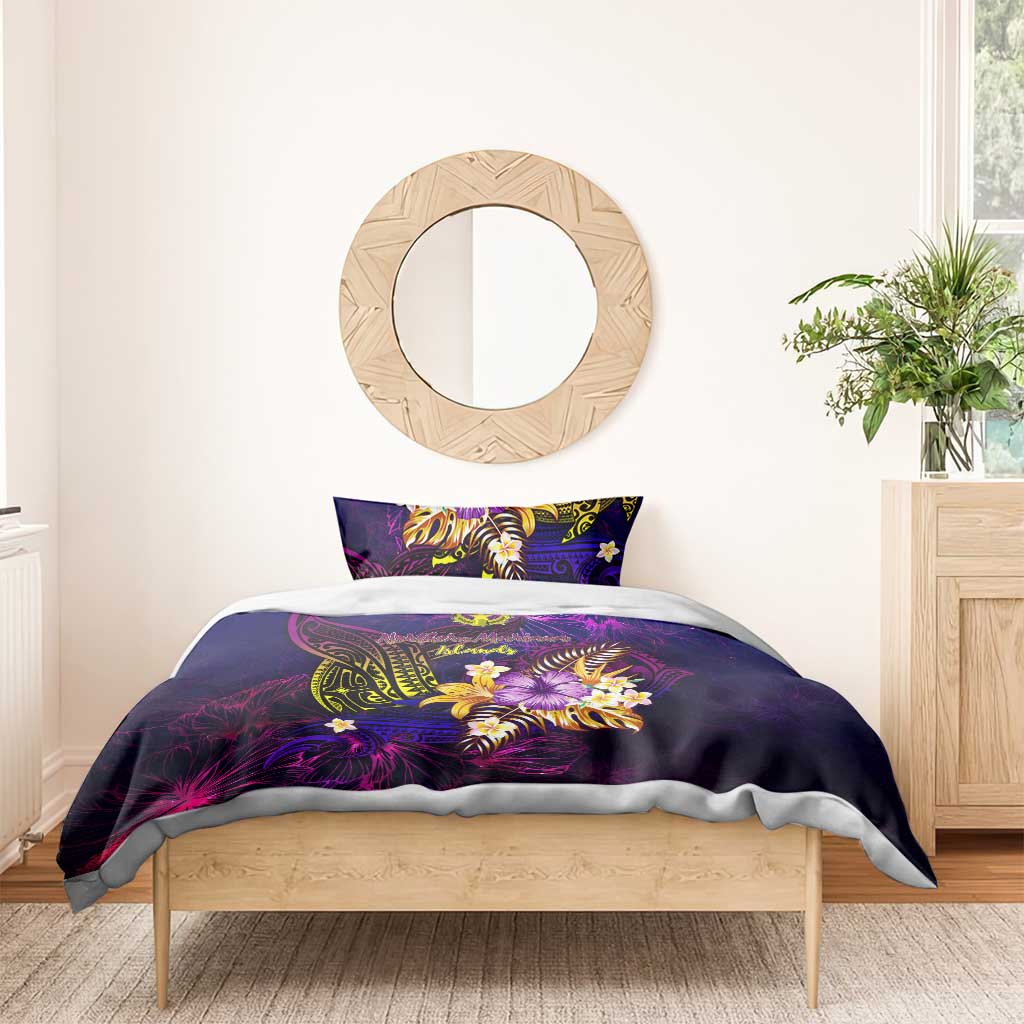 Northern Mariana Islands Bedding Set Whale Hibiscus Polynesian DT02 - Polynesian Pride