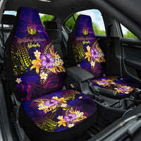 Northern Mariana Islands Car Seat Cover Whale Hibiscus Polynesian