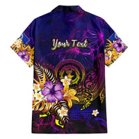 Northern Mariana Islands Family Matching Off The Shoulder Long Sleeve Dress and Hawaiian Shirt Whale Hibiscus Polynesian