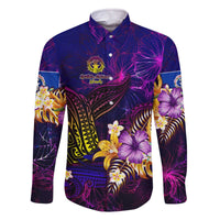 Northern Mariana Islands Family Matching Off The Shoulder Long Sleeve Dress and Hawaiian Shirt Whale Hibiscus Polynesian