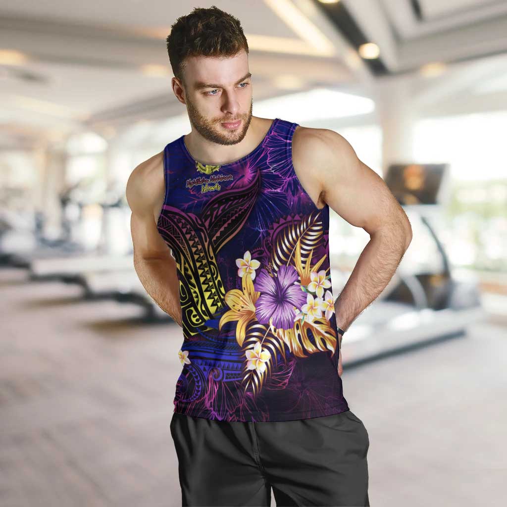 Northern Mariana Islands Men Tank Top Whale Hibiscus Polynesian