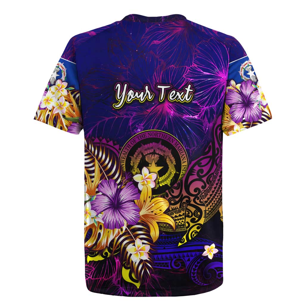 Northern Mariana Islands Rugby Jersey Whale Hibiscus Polynesian DT02 - Polynesian Pride