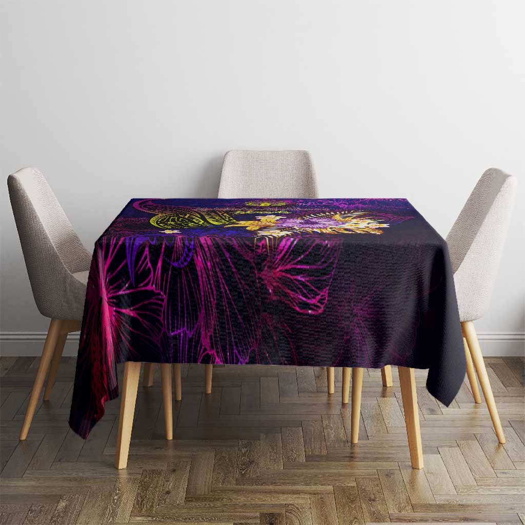 Northern Mariana Islands Tablecloth Whale Hibiscus Polynesian