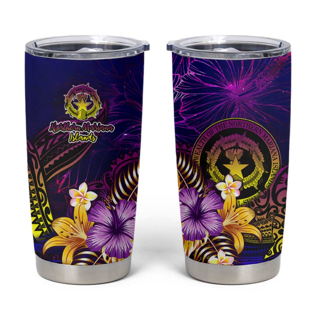 Northern Mariana Islands Tumbler Cup Whale Hibiscus Polynesian DT02 Purple - Polynesian Pride