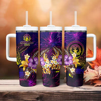 Northern Mariana Islands Tumbler With Handle Whale Hibiscus Polynesian DT02 - Polynesian Pride