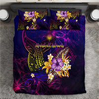 Marshall Islands Bedding Set Whale Hibiscus Polynesian DT02 Purple - Polynesian Pride