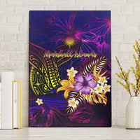 Marshall Islands Canvas Wall Art Whale Hibiscus Polynesian DT02 Without Frame Purple - Polynesian Pride
