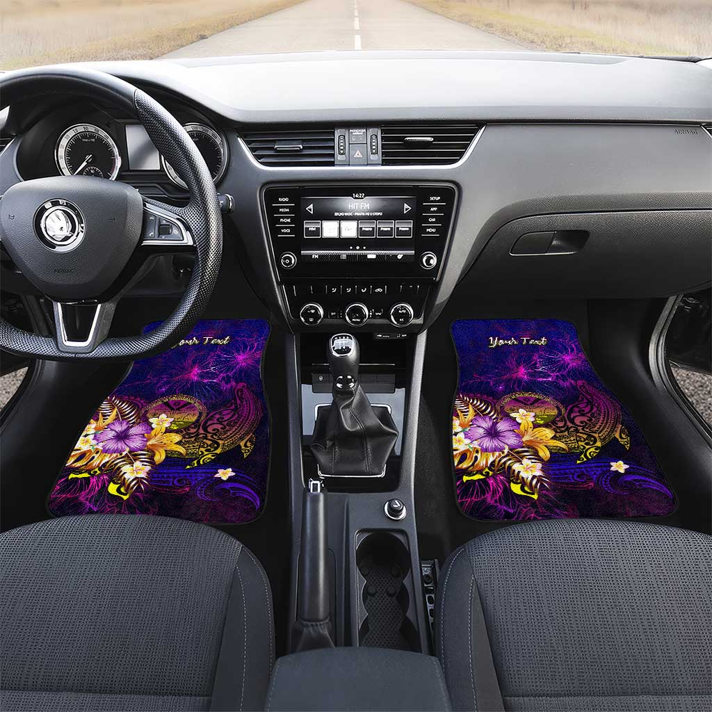 Marshall Islands Car Mats Whale Hibiscus Polynesian DT02 Set 2pcs - Front Purple - Polynesian Pride
