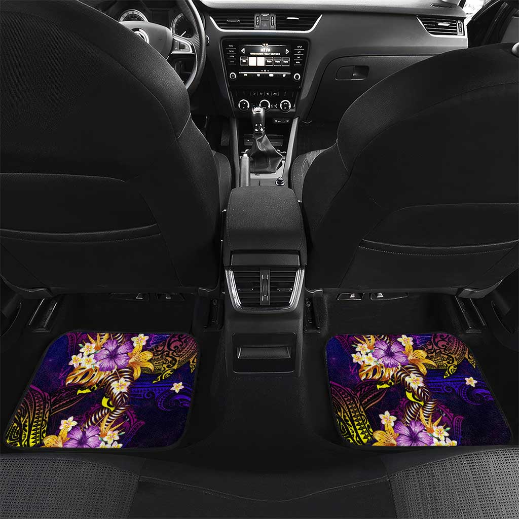 Marshall Islands Car Mats Whale Hibiscus Polynesian DT02 Set 2pcs - Back Purple - Polynesian Pride