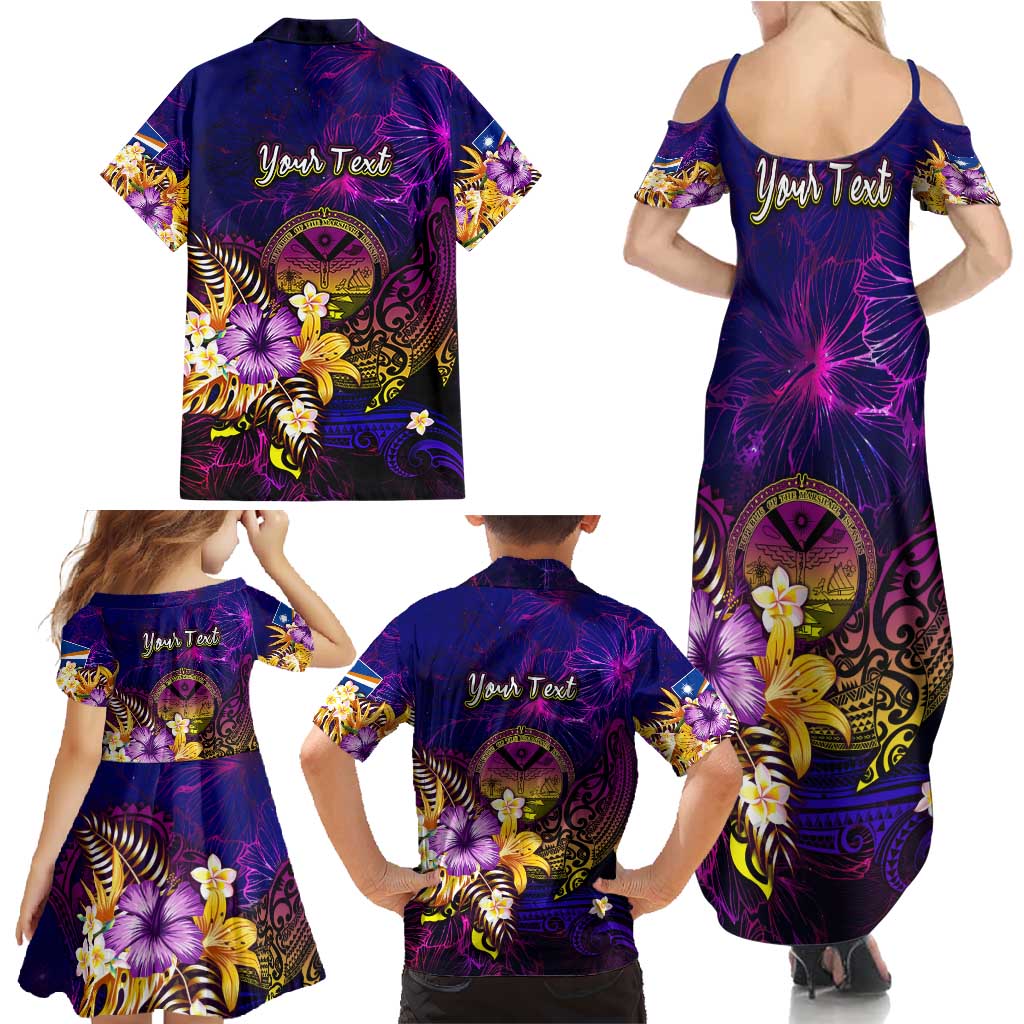 Marshall Islands Family Matching Summer Maxi Dress and Hawaiian Shirt Whale Hibiscus Polynesian DT02 - Polynesian Pride