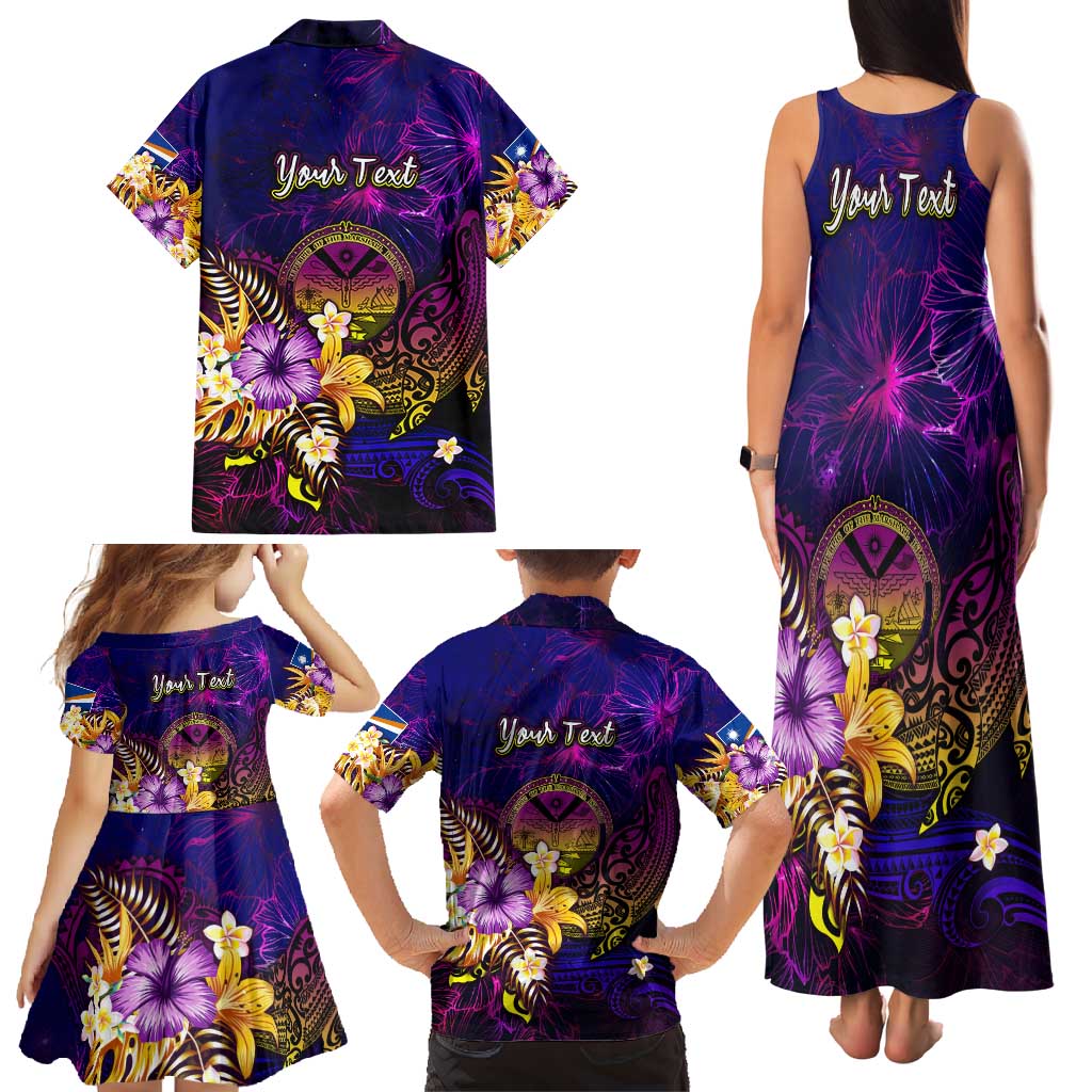 Marshall Islands Family Matching Tank Maxi Dress and Hawaiian Shirt Whale Hibiscus Polynesian DT02 - Polynesian Pride