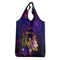 Marshall Islands Grocery Bag Whale Hibiscus Polynesian DT02 - Polynesian Pride