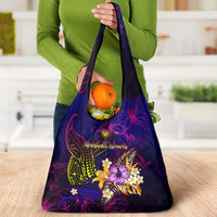 Marshall Islands Grocery Bag Whale Hibiscus Polynesian DT02 - Polynesian Pride