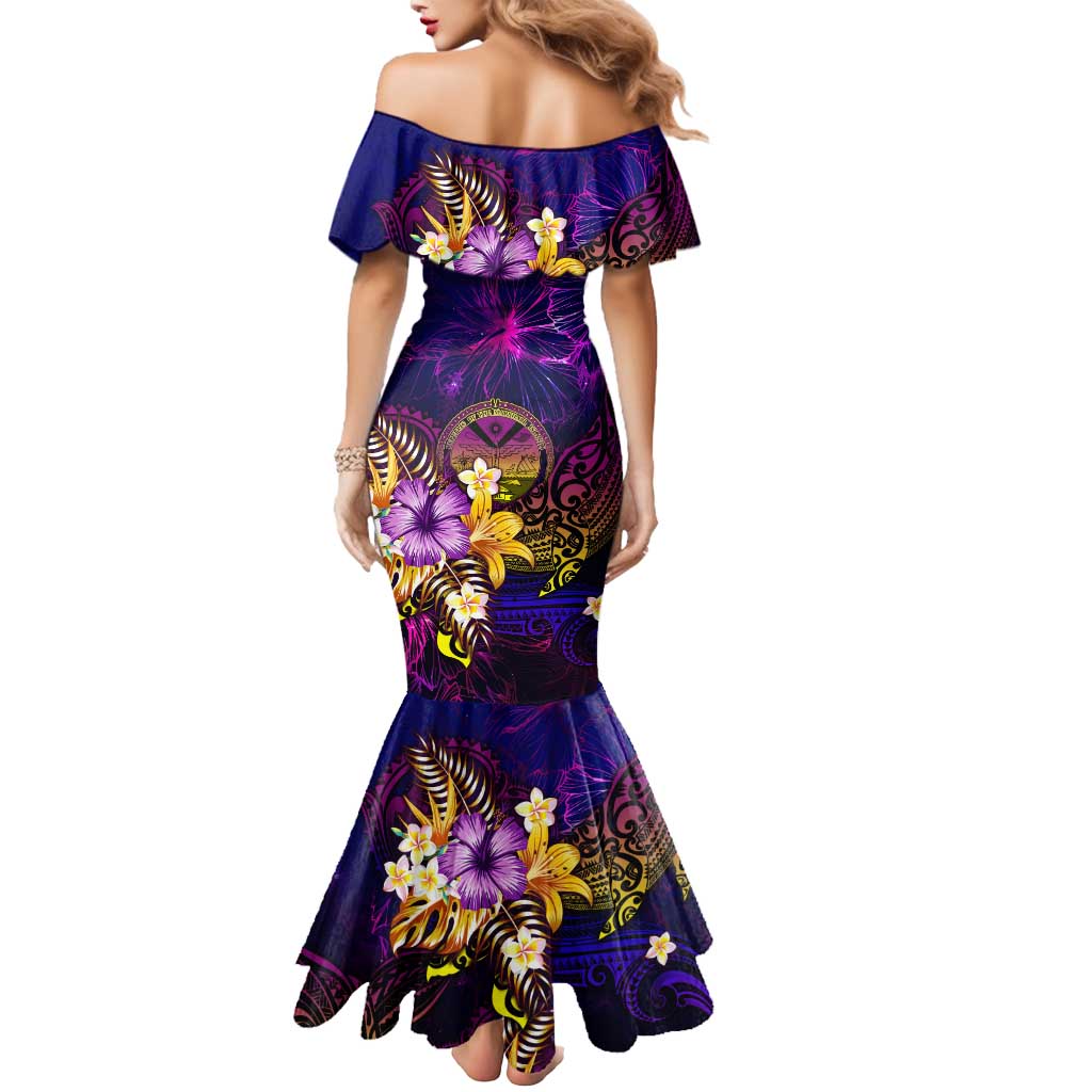 Marshall Islands Mermaid Dress Whale Hibiscus Polynesian
