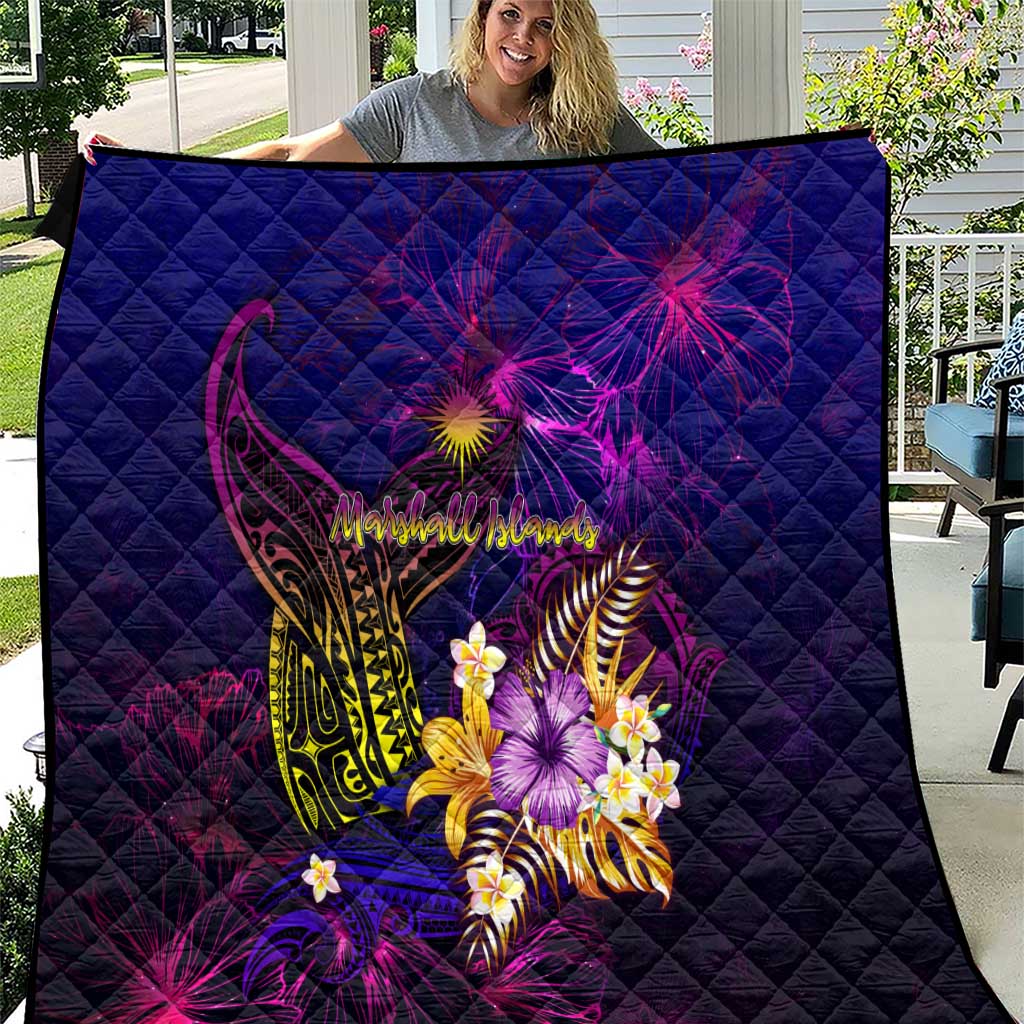 Marshall Islands Quilt Whale Hibiscus Polynesian DT02 Purple - Polynesian Pride