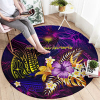 Marshall Islands Round Carpet Whale Hibiscus Polynesian DT02 - Polynesian Pride