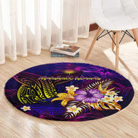 Marshall Islands Round Carpet Whale Hibiscus Polynesian DT02 - Polynesian Pride