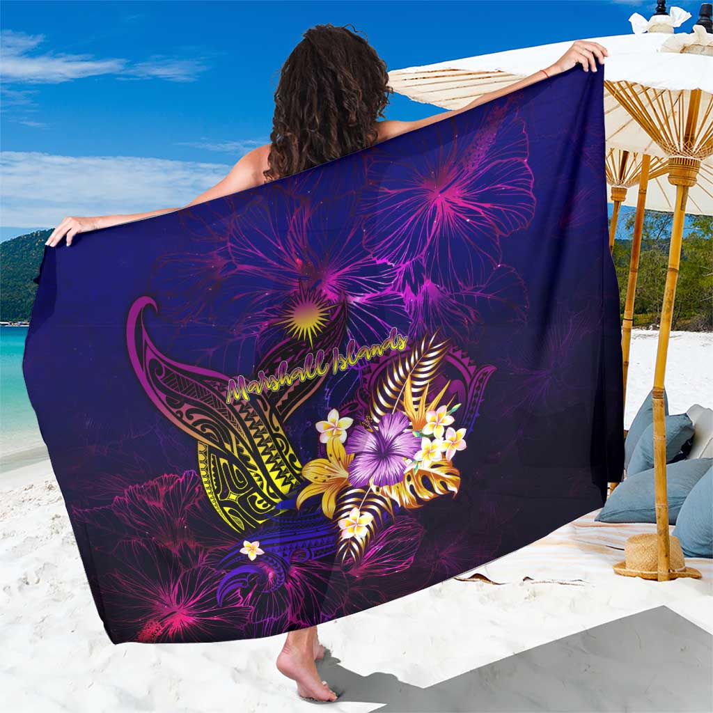 Marshall Islands Sarong Whale Hibiscus Polynesian DT02 One Size 44 x 66 inches Purple - Polynesian Pride