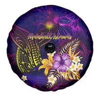 Marshall Islands Spare Tire Cover Whale Hibiscus Polynesian DT02 - Polynesian Pride