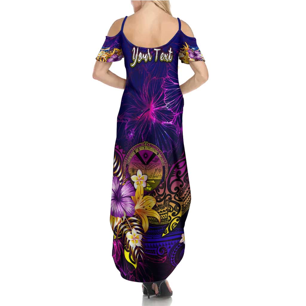 Marshall Islands Summer Maxi Dress Whale Hibiscus Polynesian DT02 - Polynesian Pride