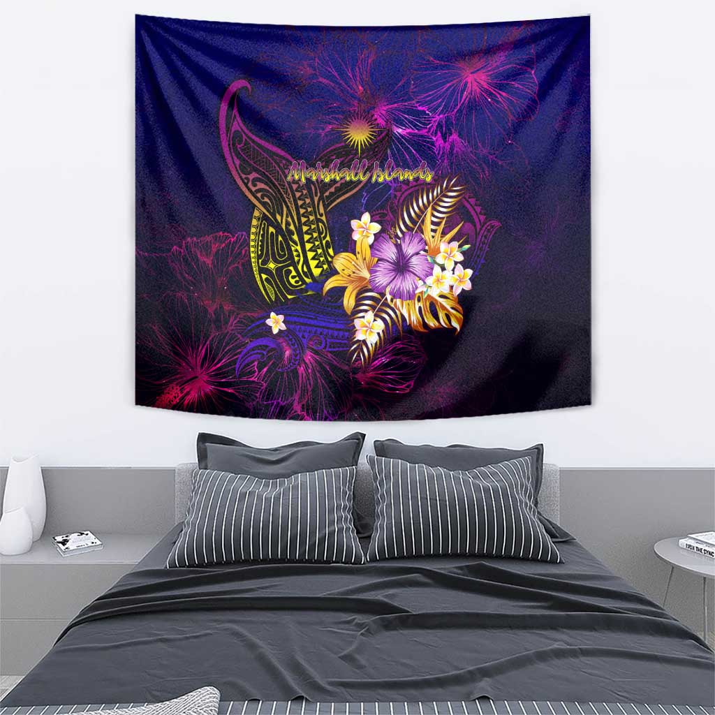 Marshall Islands Tapestry Whale Hibiscus Polynesian