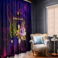 Marshall Islands Window Curtain Whale Hibiscus Polynesian DT02 - Polynesian Pride