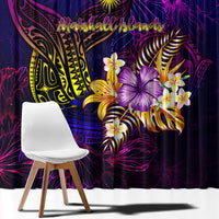Marshall Islands Window Curtain Whale Hibiscus Polynesian DT02 - Polynesian Pride