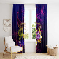 Marshall Islands Window Curtain Whale Hibiscus Polynesian DT02 - Polynesian Pride