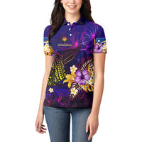 Marshall Islands Women Polo Shirt Whale Hibiscus Polynesian DT02 - Polynesian Pride