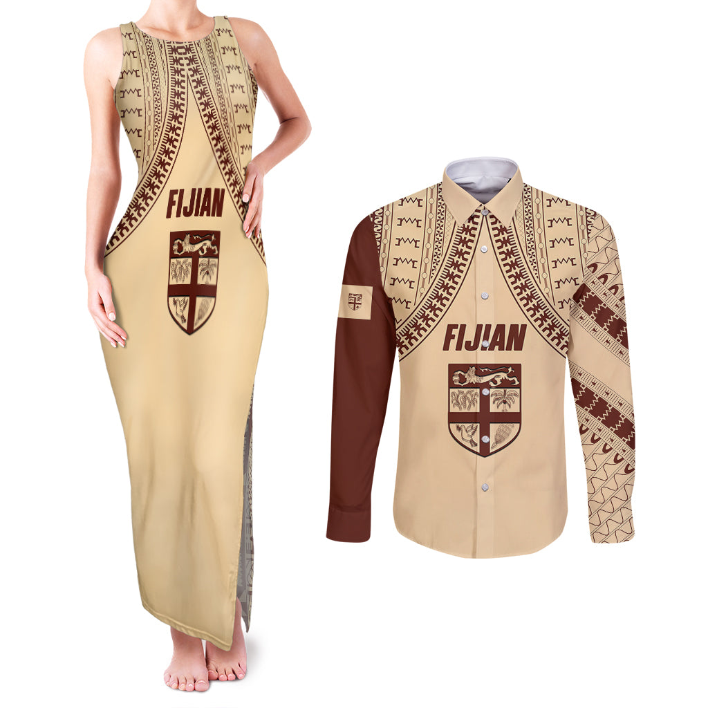fiji-bula-couples-matching-tank-maxi-dress-and-long-sleeve-button-shirts-tapa-pattern-design