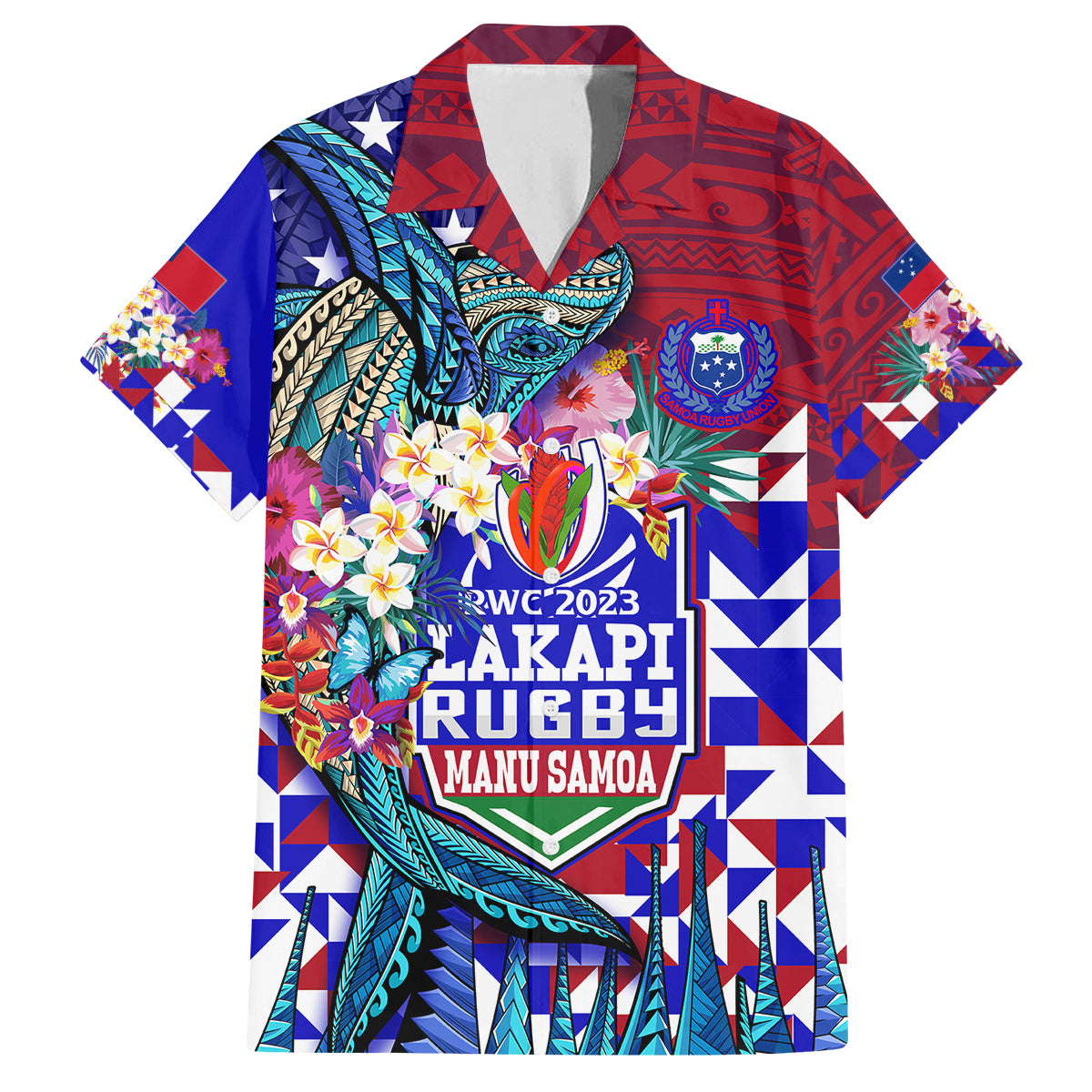 manu-samoa-rugby-2023-family-matching-tank-maxi-dress-and-hawaiian-shirt-humpback-whale-hexagon-tribal-tropical-style
