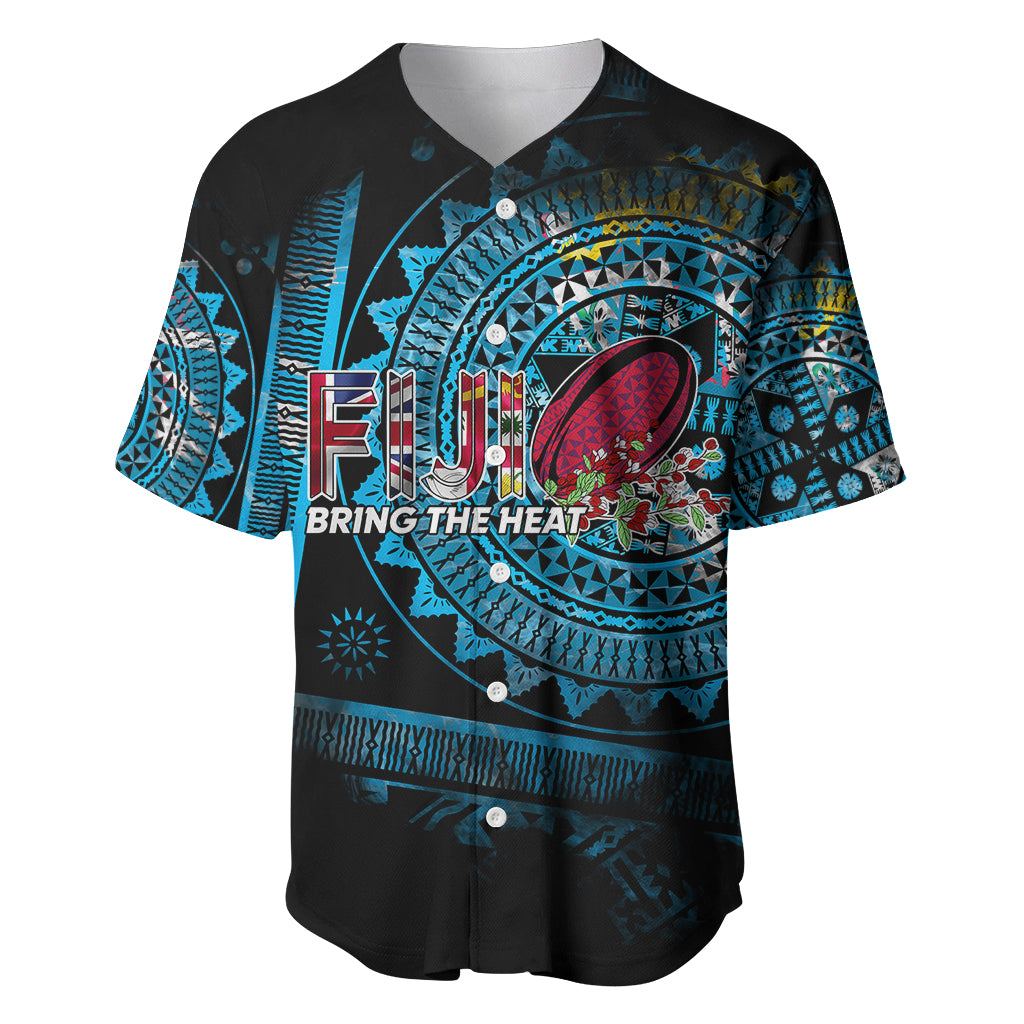 Fiji Rugby Baseball Jersey Bring The Heat DT02 Blue - Polynesian Pride